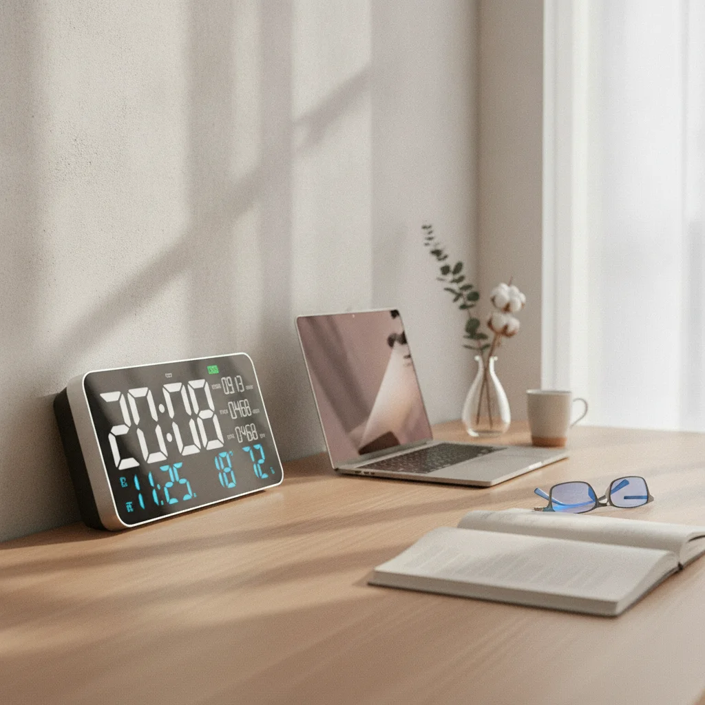 Air Quality Air Quality Monitor Clock Formaldehyde Test Digital Wall Air Quality Monitor Clock Timepiece Night Light Home Decor