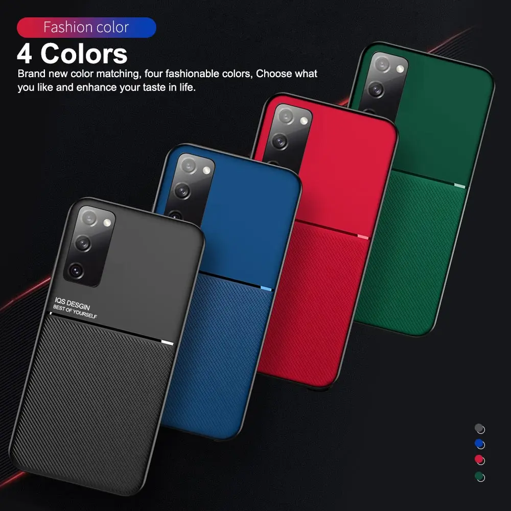 Leather Texture Magnet Case For Samsung Galaxy S24 S23 S22 S21 S20 FE S10 E S9 S8 Plus Note 8 9 10 20 Ultra Car Magnetic Cover