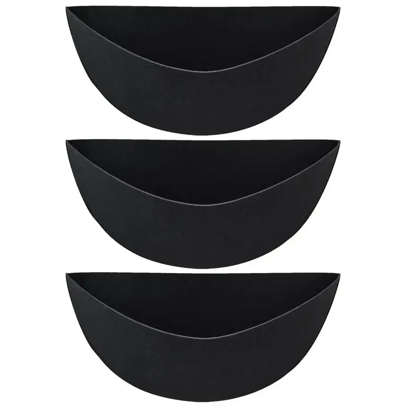 3pcs Planter Basket Liners Half Round Fabric Felt Flower Pots Liner Plant Garden Decoration Replacement Liners For Outdoor Decor