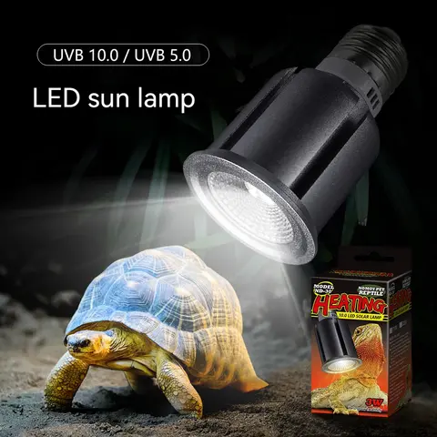 파충류 UVA UVB LED 램프 전체 스펙트럼 거북이 도마뱀, 양서류, 태양 램프, 일광욕, 110 V, 220V, 5.0 10.0