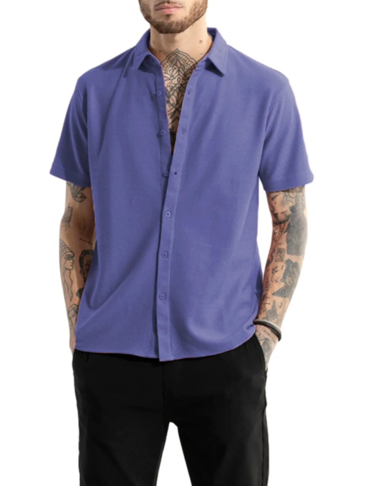 

Мужская летняя пляжная ort Sve irt Hawaii Pure Color, повседневная свободная посадка, дышащая повседневная одежда, летняя модная одежда