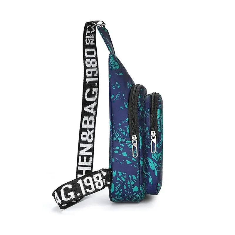 Rilibegan Men Crossbody Bag Leisure Single Shoulder Sports Chestbag Oxford Men Chest Bag Multifuctional Storage Bags