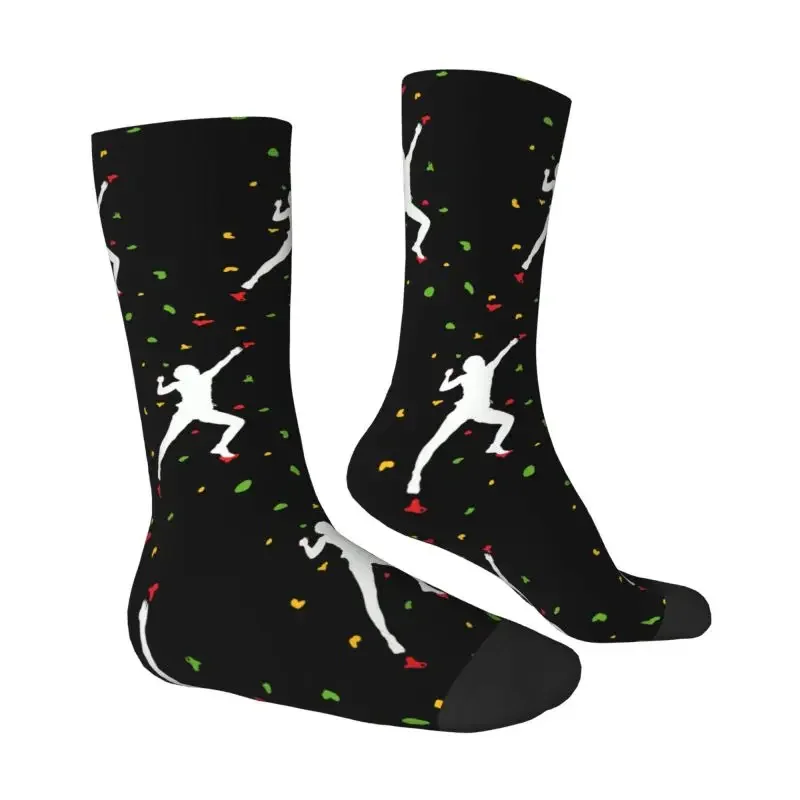 Rock Climbing Wall Bouldering Dress Socks Men's Women's Warm Funny Novelty Climber Crew Socks