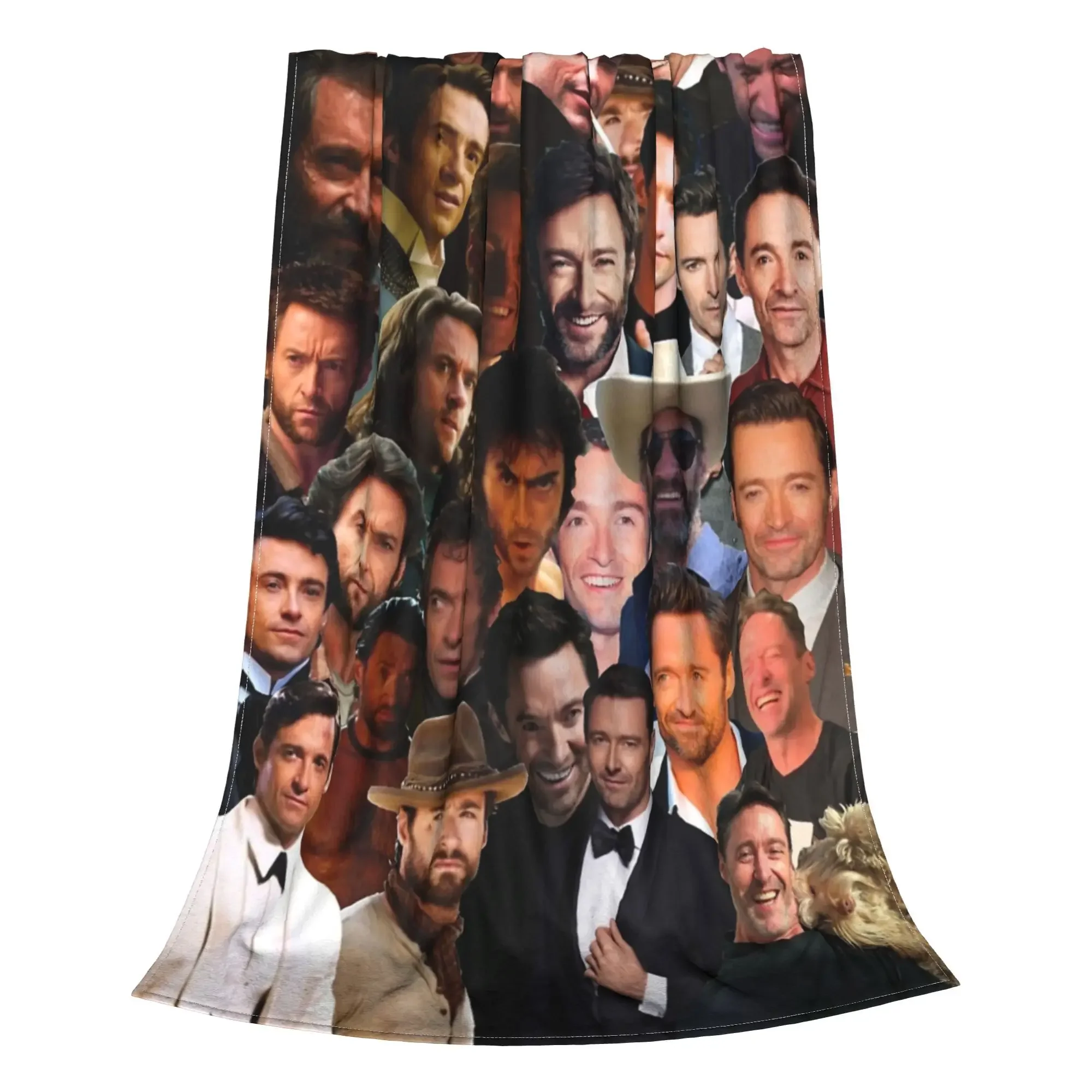 Customization Funny Hugh Jackman Photo Collage Blankets Ultra-Soft Flannel  Cozy Throw Blanket Machine Washable