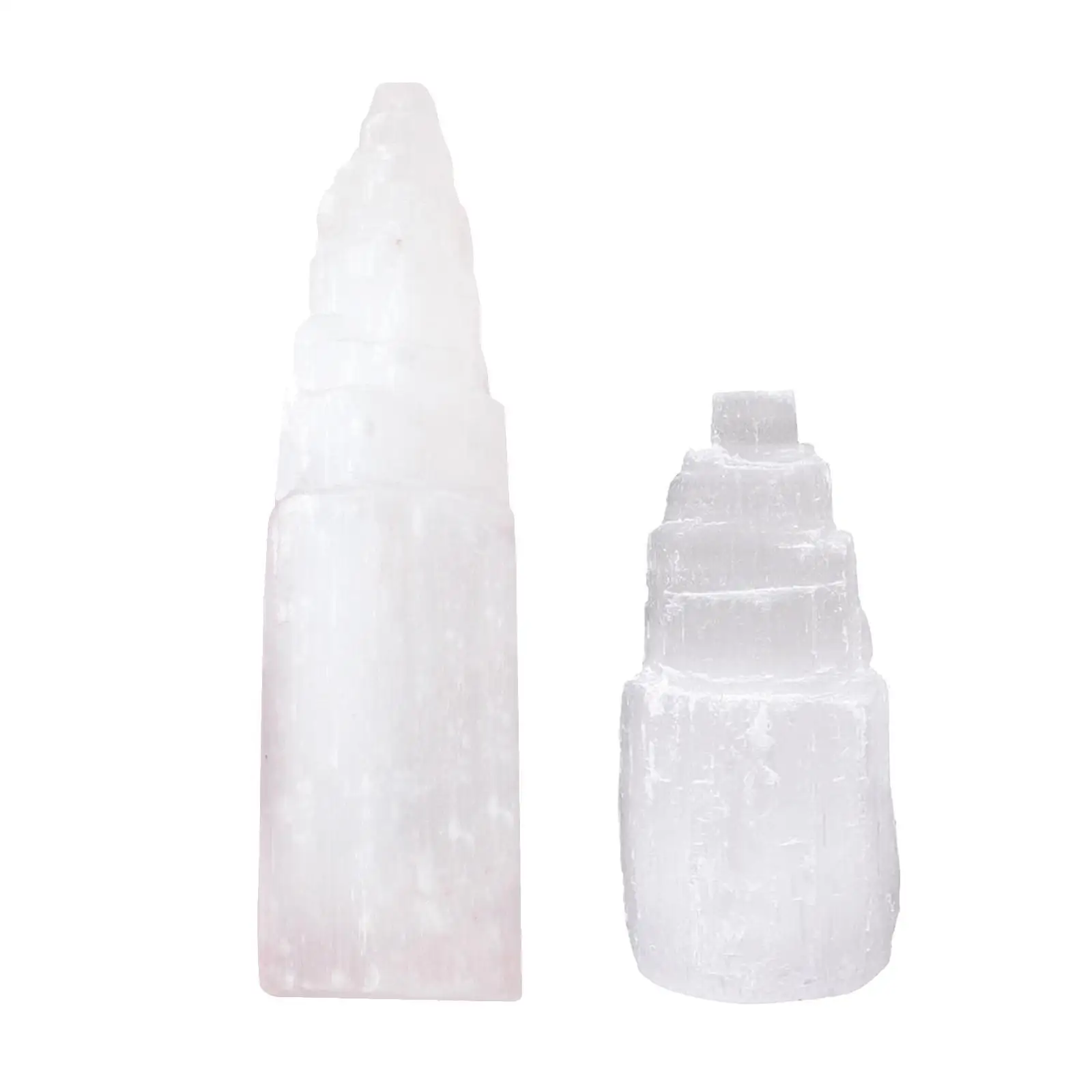 Natural Selenite Gypsum Cylindrical Tower Spar Sculpture Modern Crystal Ore Ornaments Figurine Craft Home Decor