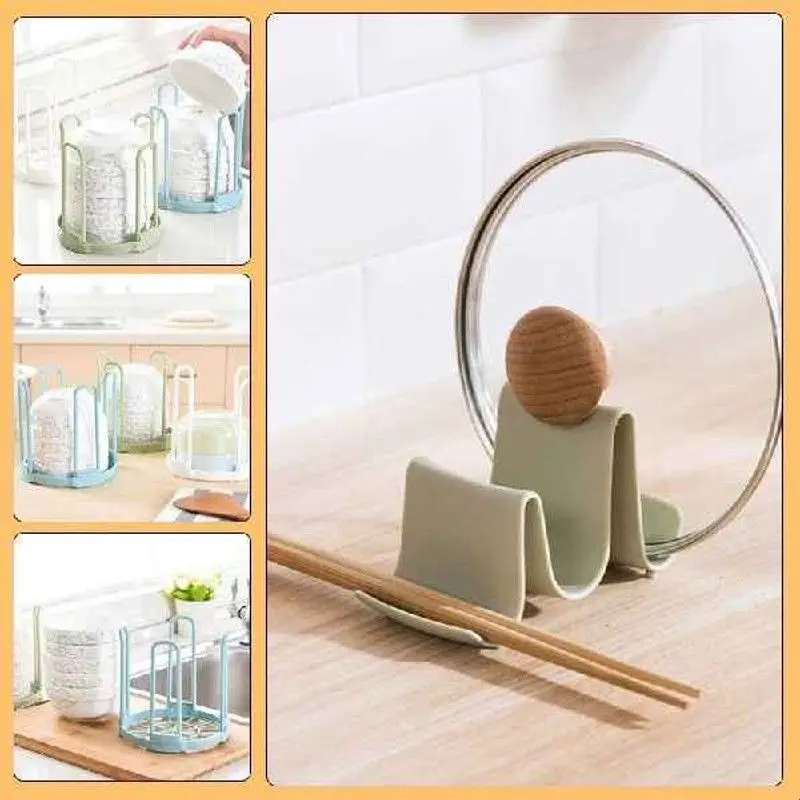 Suporte Criativo Simples para Tampas de Panela, Suporte de Plástico para Espátulas de Panela, Organizador de Armazenamento de...