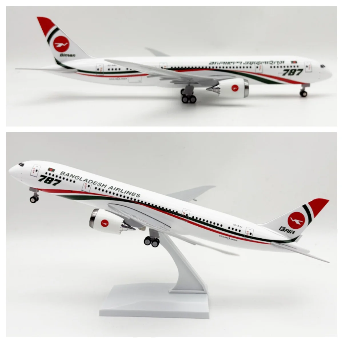 30cm Bangladesh Airways B787 Model Plane Resin Diecast Airplane With Landing Gear Wheels Stand Souvenir Hobby Collection Gift