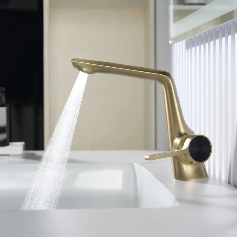 

Hot and cold bathroom basin cream platinum faucet