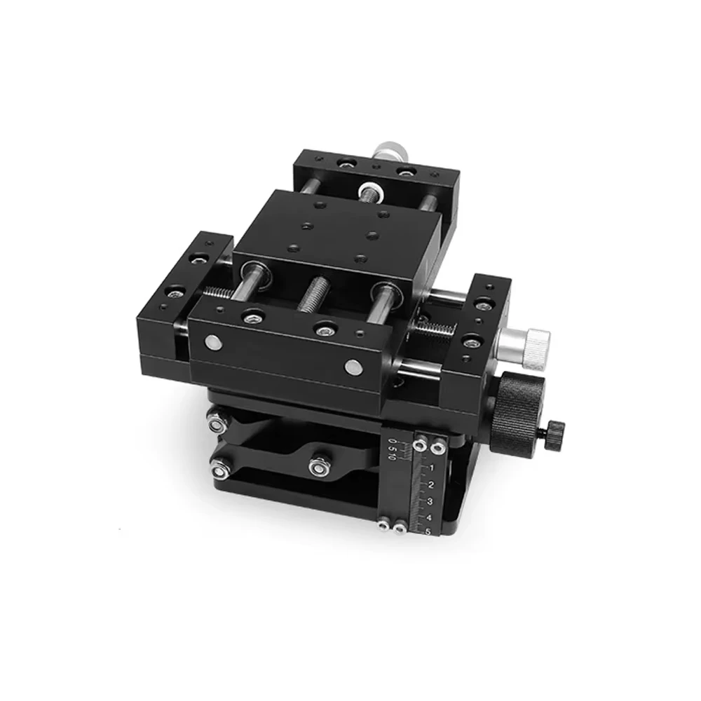 Manual XYZ Three-Axis Linear Stage 80x60mm Aluminum Optical Precision Translation Platform 60mm Travel 20kg Load