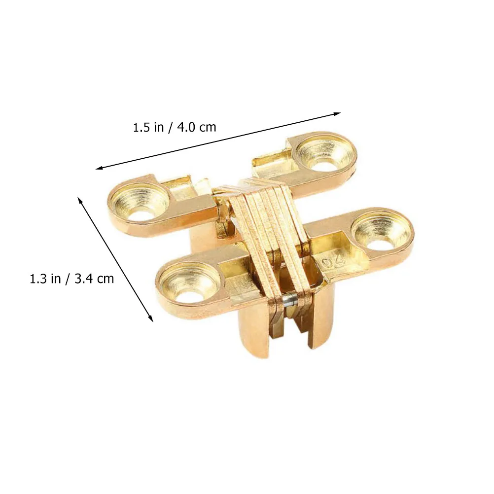 6Pcs Zinc Alloy Gold Folding Hidden Hinges Folding Door Flap Table Holder Furniture Hardware Accessories Desktop Bracket Hinges