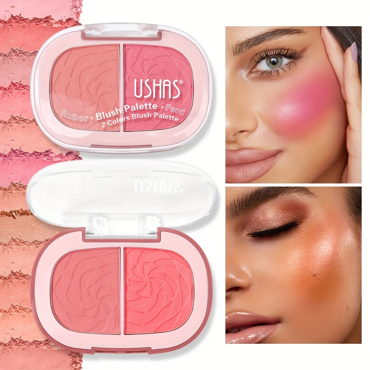 พาเลทท์บลัชออน 2 สี มีให้เลือก 6 สี กันน้ำ ให้ลุคแมตต์แบบธรรมชาติ