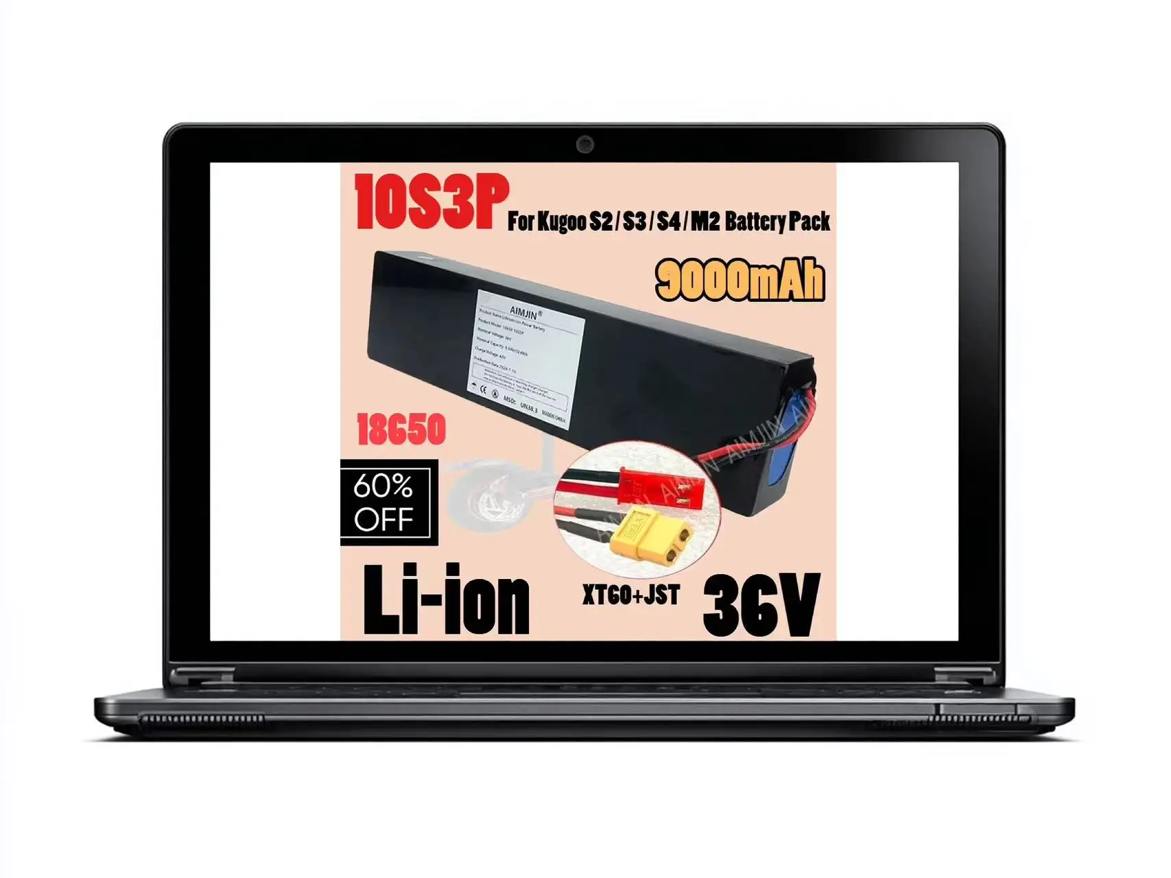 

36V 9000mAh 10S3P Li-ion battery For Kugoo S2 / S3 / S4 / M2,etc,accessories,equipped with BMS，Electric scooter battery XT60 JST