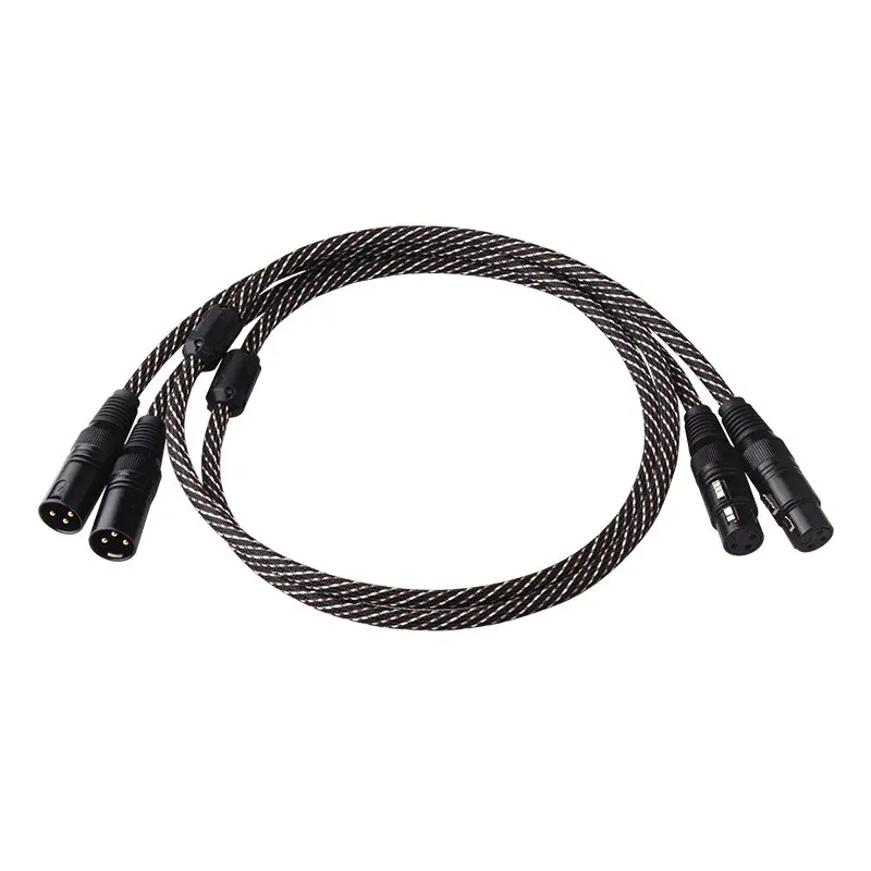 YYAUDIO Hifi 2XLR Audiokabel Hi-End 4N OFC 3 Pin XLR Stecker auf Buchse Audiokabel für Mikrofonmixer 3