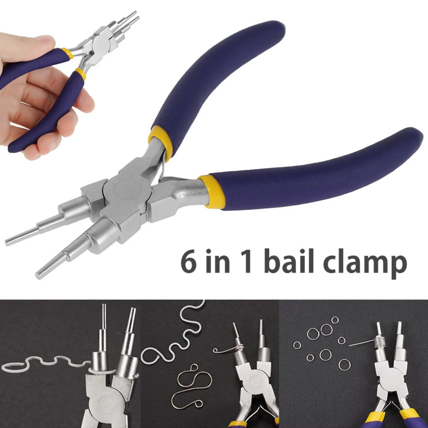 6 in 1 Carbon Steel Bail Making Pliers - Round Nose Looping Pliers for Jewellery Making & Crafts - DIY Tools for Wire Bending Ju