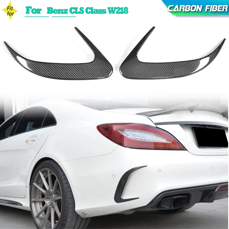 

Carbon Fiber Car Rear Bumper Canards for Mercedes Benz CLS Class W218 CLS63 AMG Sedan 4-Door 2015-2017 Rear Fins Body Kits FRP