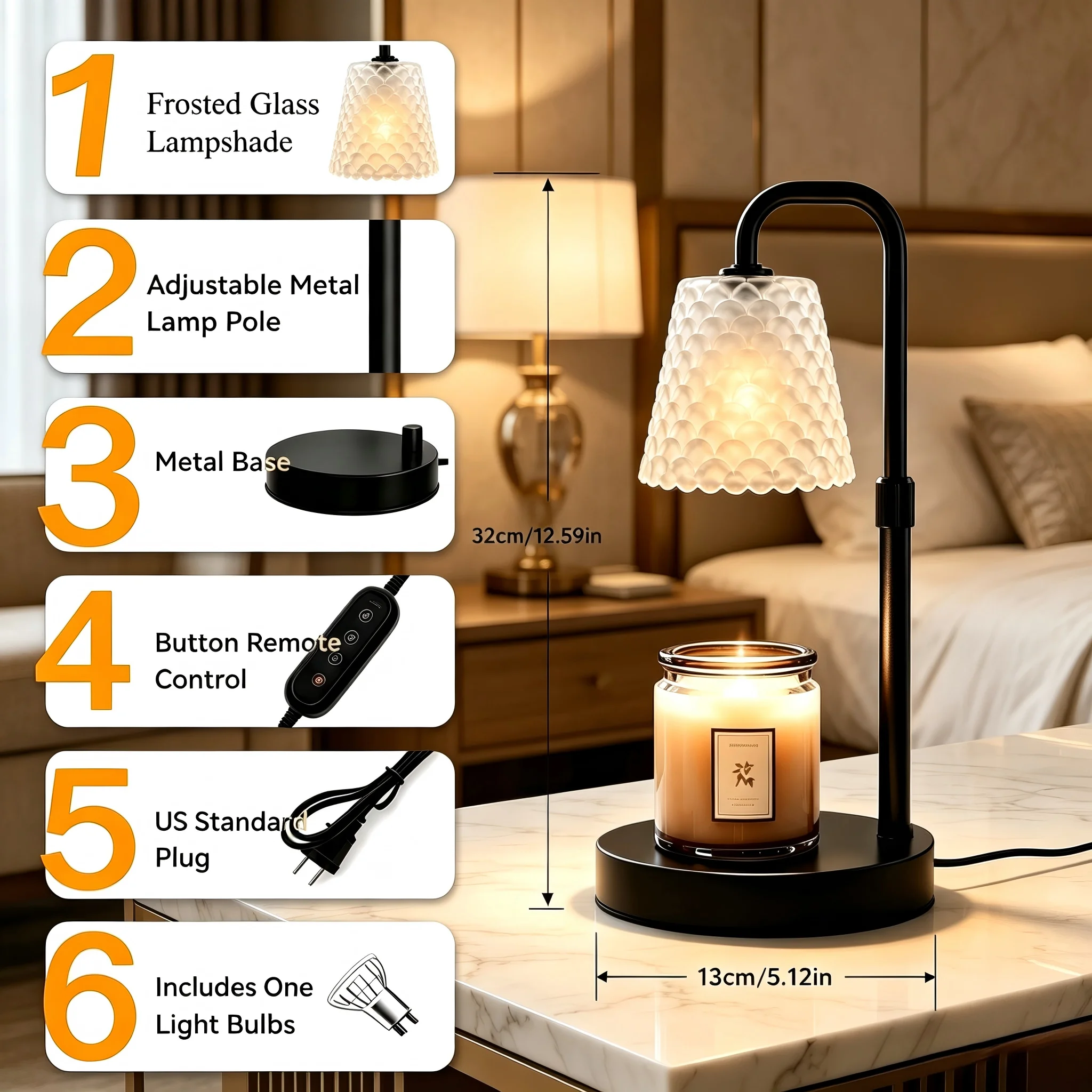 Adjustable Candle Warmer Lamp  - Candle Wax Scale 评论和价格