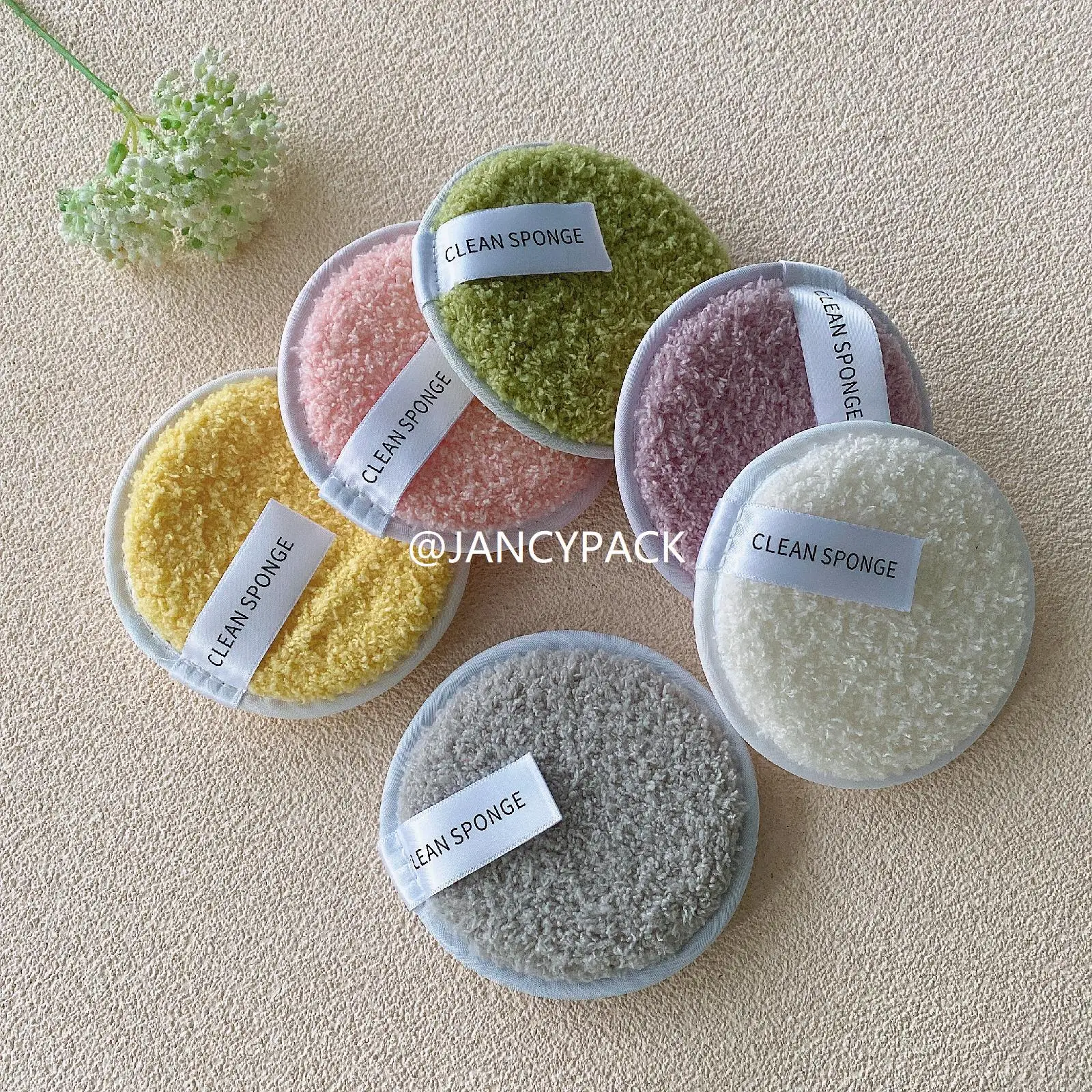 10 szt. Zmywalnych płatków do demakijażu, płatki do ciała i twarzy wielokrotnego użytku, kolorowe płatki z mikrofibry do usuwania makijażu, gąbeczki.