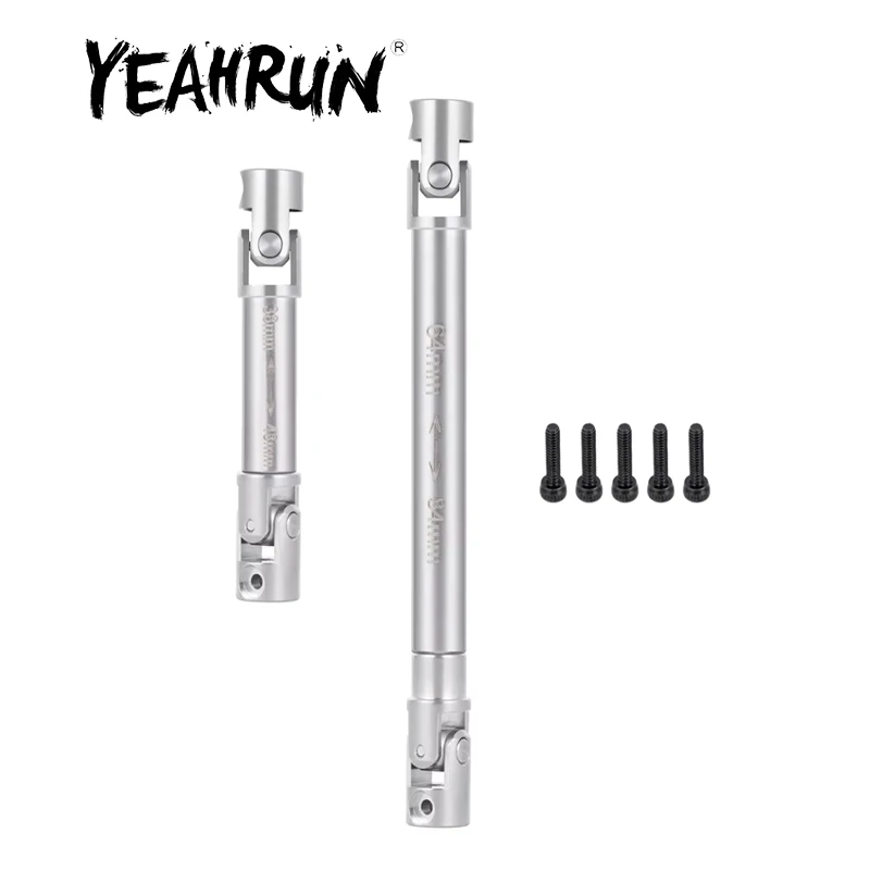 

YEAHRUN Stainless Steel Drive Shafts CVD Driveshaft 64-84mm 38-48mm for 1/24 Axial SCX24 AXI00005 RC Crawler Car Upgrade Parts