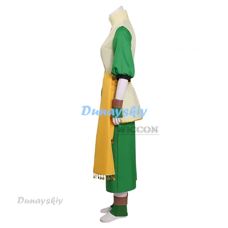 Anime Avatar:The Last Airbender Cosplay Beifong Toph Costume Suit Cosplay Costume Vest Pants Outfits for Adults with emblems