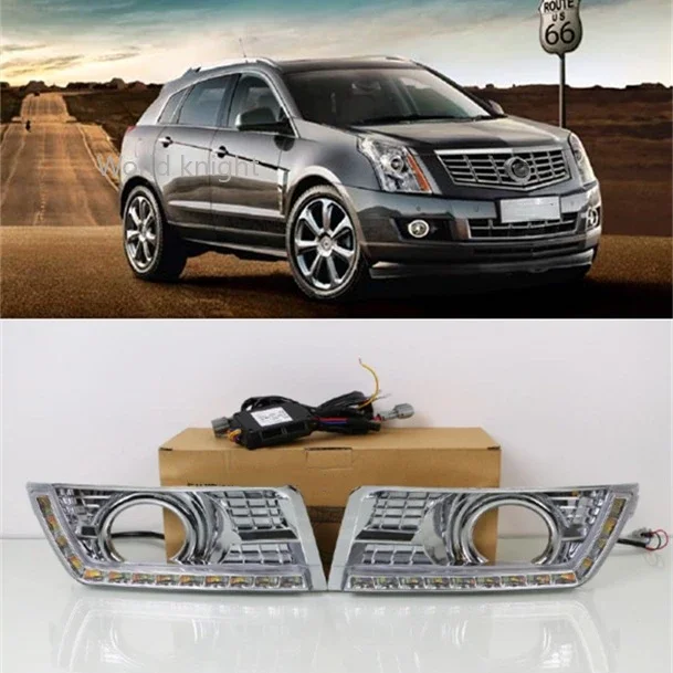 

Car Flashing 2Pcs LED Daytime Running Lights DRL fog lamp cover with turn signal lamp For Cadillac SRX 2012 2013 2014 2015 2016