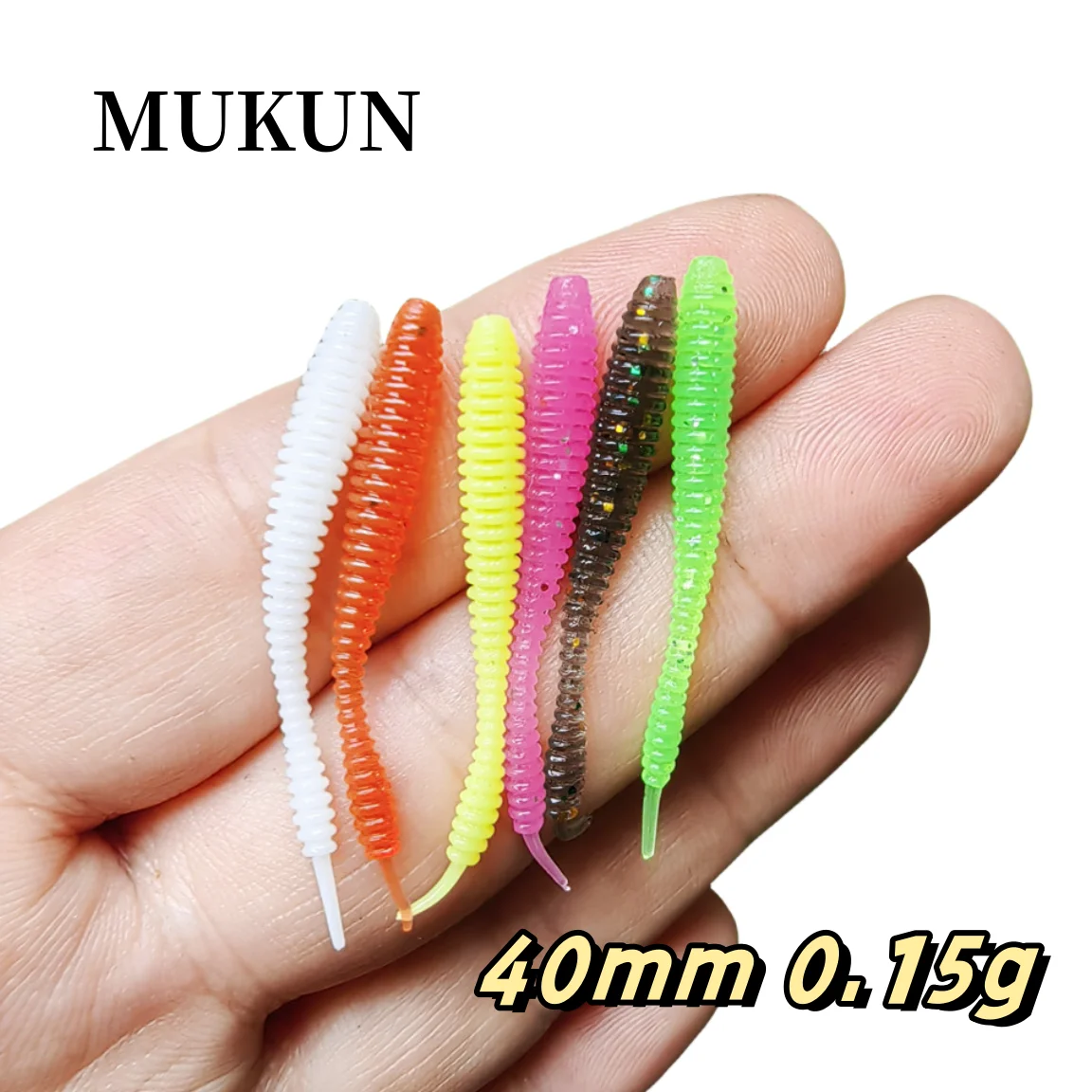 

MUKUN 10PCS TPE AJING Soft Lure Rockfish Fishing Lures 0.15g/40mm MINI Artificial Bait Swimbaits Jig Lure Wobber Worm Tackle