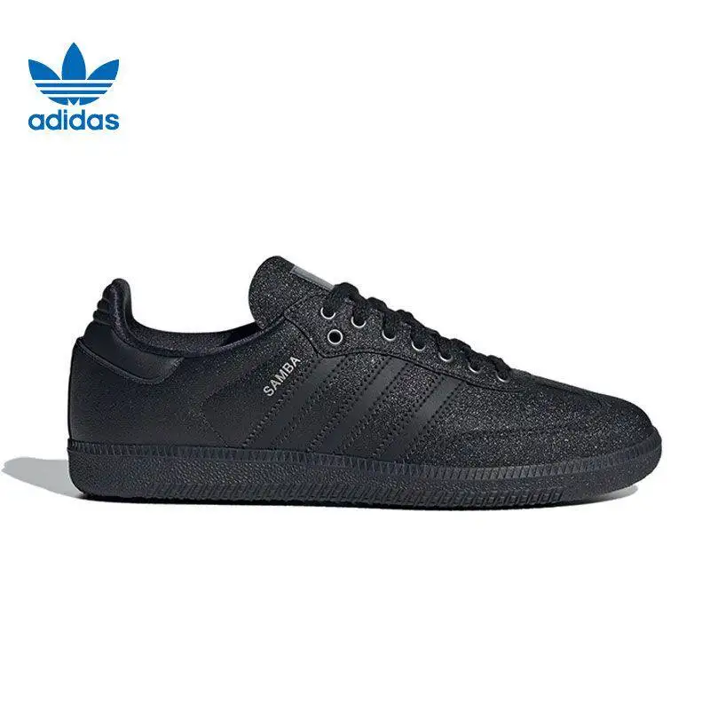 Adidas KI6265 All Black Retro Ladies Trainers Solid Black Design Comfort Lightweight Rubber Outsole Street Daily Skate Footwear