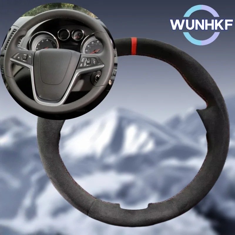 

Custom Car Steering Wheel Cover For Opel Insignia 2008-2013 Astra (J) Cascada Mokka 2012-2019 Suede Steering Wrap Car Interior