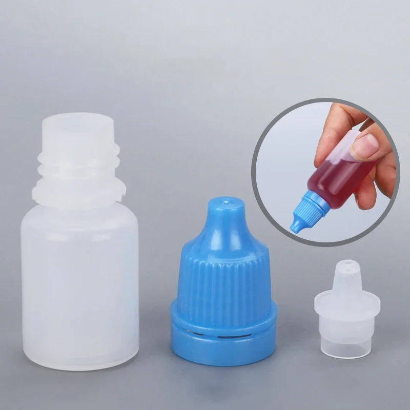 100Pcs/lot 3/5/10/15/20/30/50ml Empty Refillable Dropper Bottles Eye Liquid Dropper Sample Eyes Drop Portable Plastic Bottles