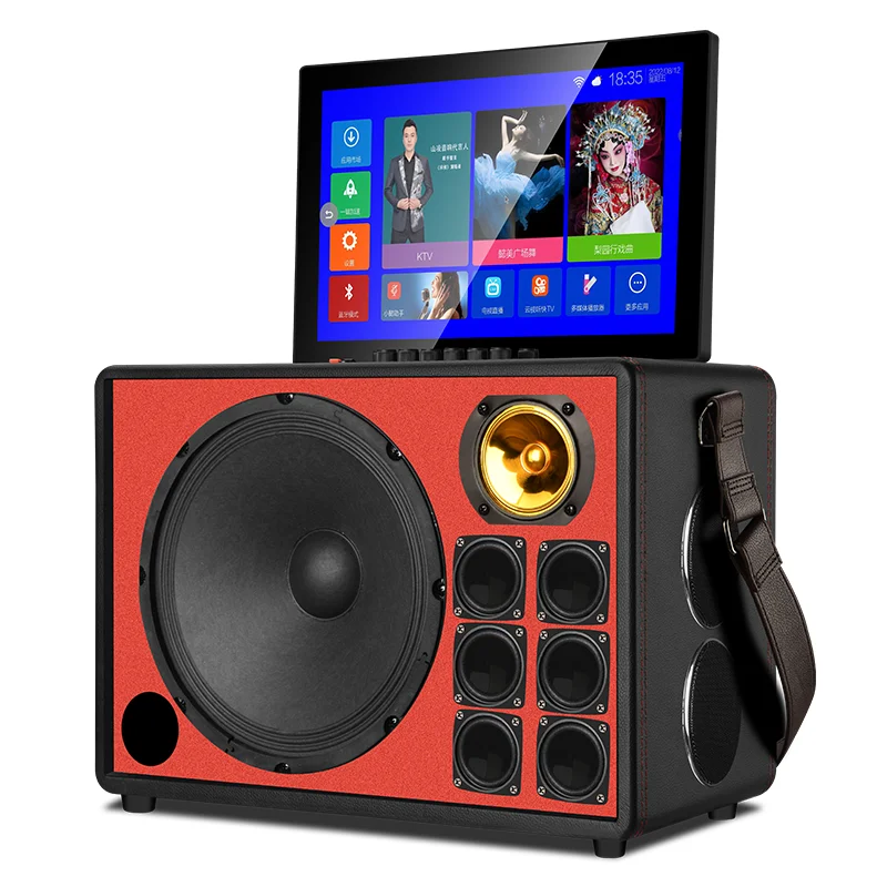 New 2023 Powered Active Wooden Speakers 10 Inch Speaker Stereo Wireless Screen Speaker Home Theatre Watch Movie Outdoor Karaoke