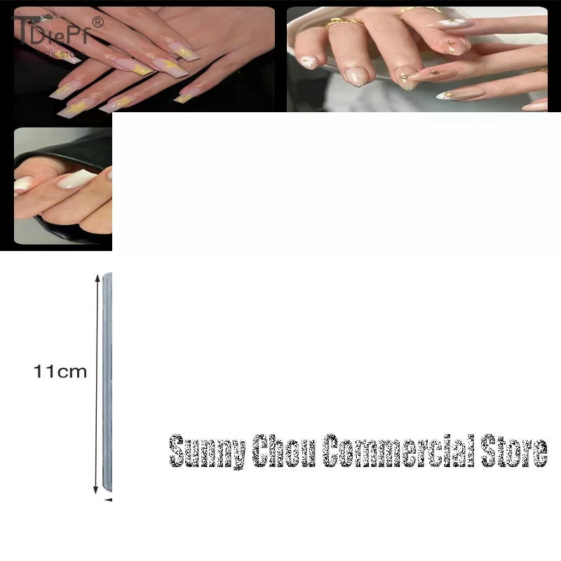 216 Uds. De puntas de uñas postizas sin costuras, cubierta completa transparente, punta de uña medio mate, ataúd largo, uñas artificiales de almendra