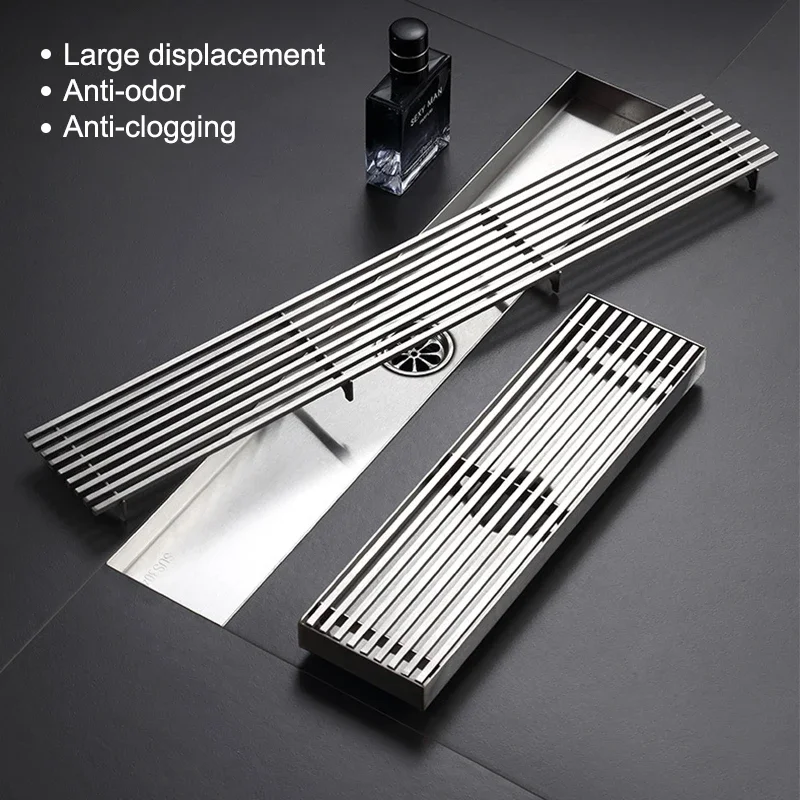 

Stainless Steel Floor Drain 10cm Wide Anti-Odor Shower Floor Drain Brushed Floor Drains Strainer for Bathroom Balcony Toilet