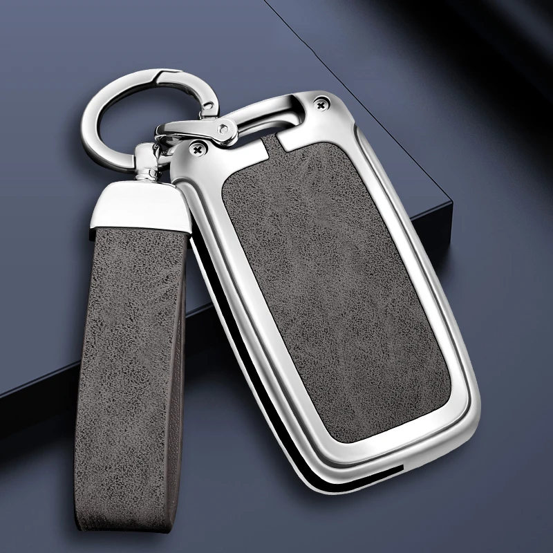 

Zinc Alloy Leather Car Remote Control Key Case Cover for Skoda Octavia Keyless Auto Keychain Accessories Protector Shell