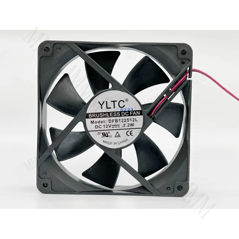 TT  YLTC DFB122512L 12025 DC12V 2.2W 12CM 2-wire dual ball bearing cooling fan