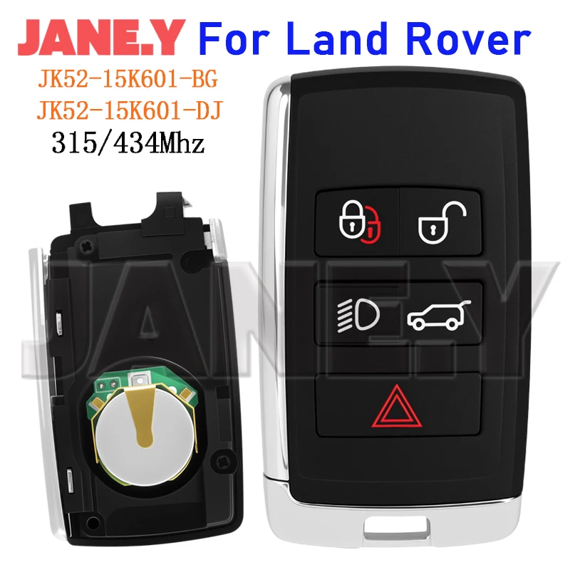 

Smart Remote Car Key 2018-2023 Case For Land Rover Range Rover Evoque 315MHz 434MHz Fob JK52-15K601-BG JK52-15K601-DJ 5 Buttons