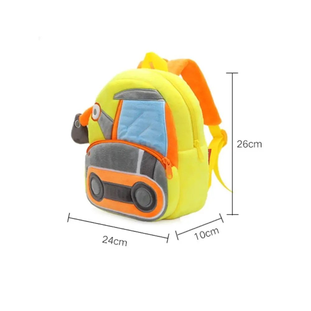 Technischer Rucksack für 2–4 Jahre alte Kinder, Plüsch, Weihnachtsgeschenk, Cartoon-Bagger-Rucksack für Kindergarten, Grundschule