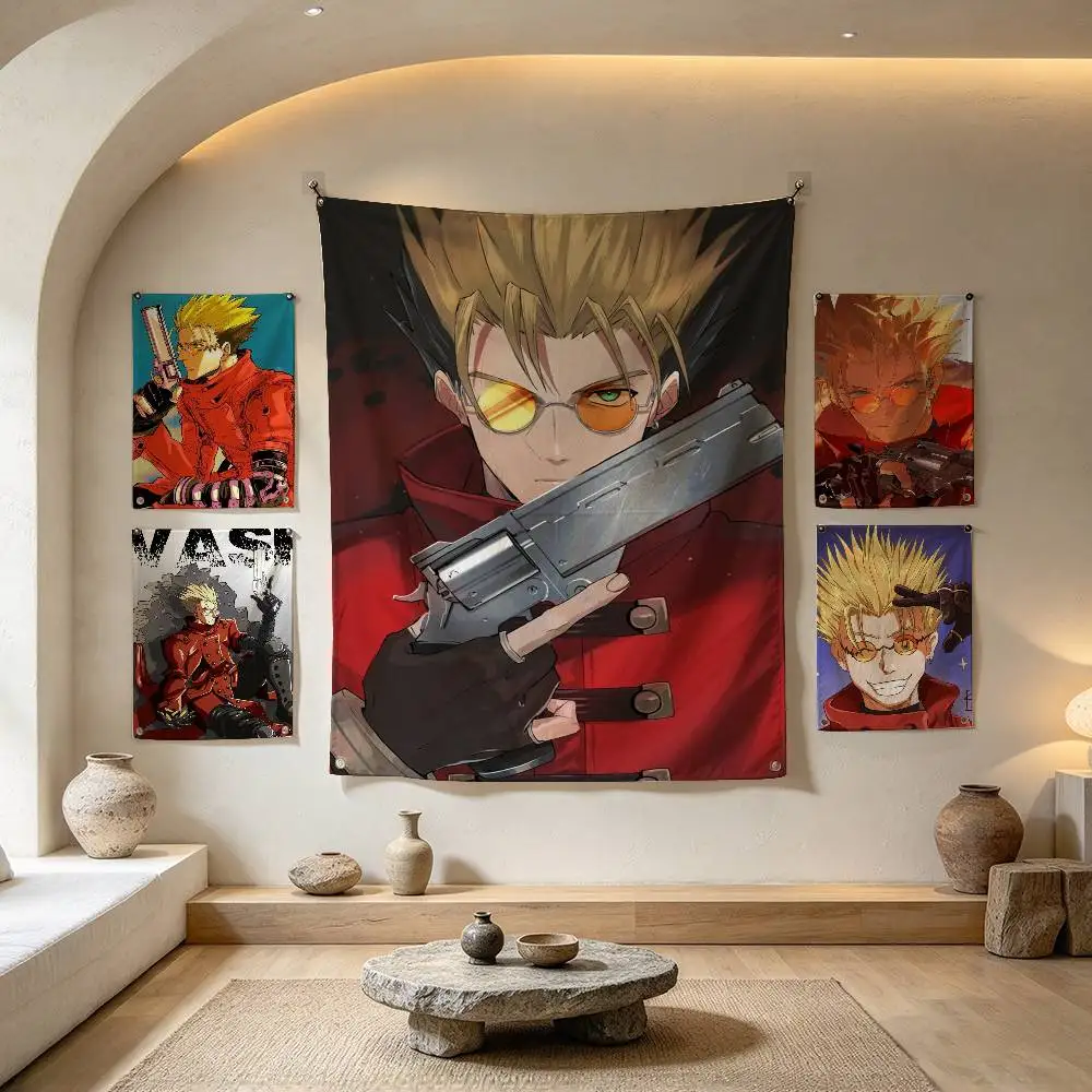 T-Trigun-N Vash the S-Stampede  Flags for Bedrooms Home Decor Items Outdoor Decors Garage Decoration Flaga