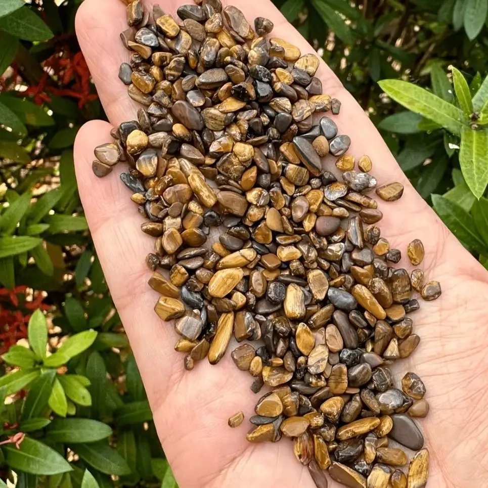 Natural Polished Tiger's Eye Gemstones 3-5mm, Tumbled Chips Eye , Willpower Stone Rocks Suitable for, Vase Fillers Crystal Chips