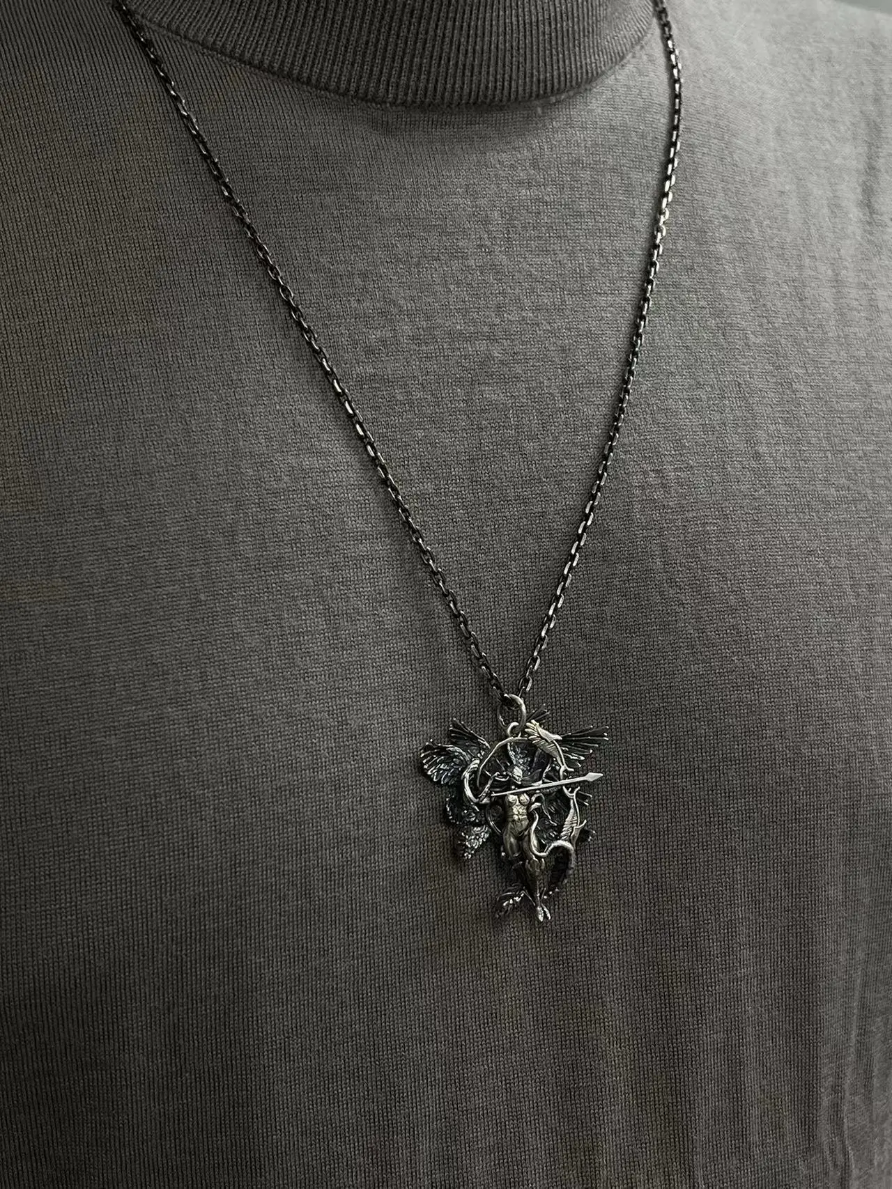 Digital Baby Heavenly Beast Pendant S925 Silver Do Old Craft Heavenly Beast Pendant Vintage Couples