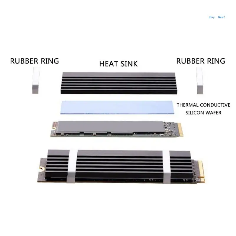 Practical M.2 NVMe SSD Heatsink M.2 2280 SSD Heat Sink Coolers Optimize Heat Removal for Stable Operate Easy to Install