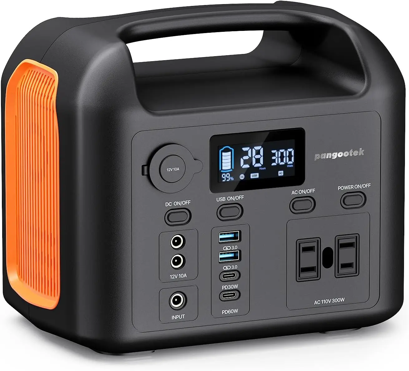 300W Portable Power Station with 299Wh LiFePO4 Battery, Pure Sine Wave AC Outlets, PD/QC Charging for Outdoor Camping Emergency