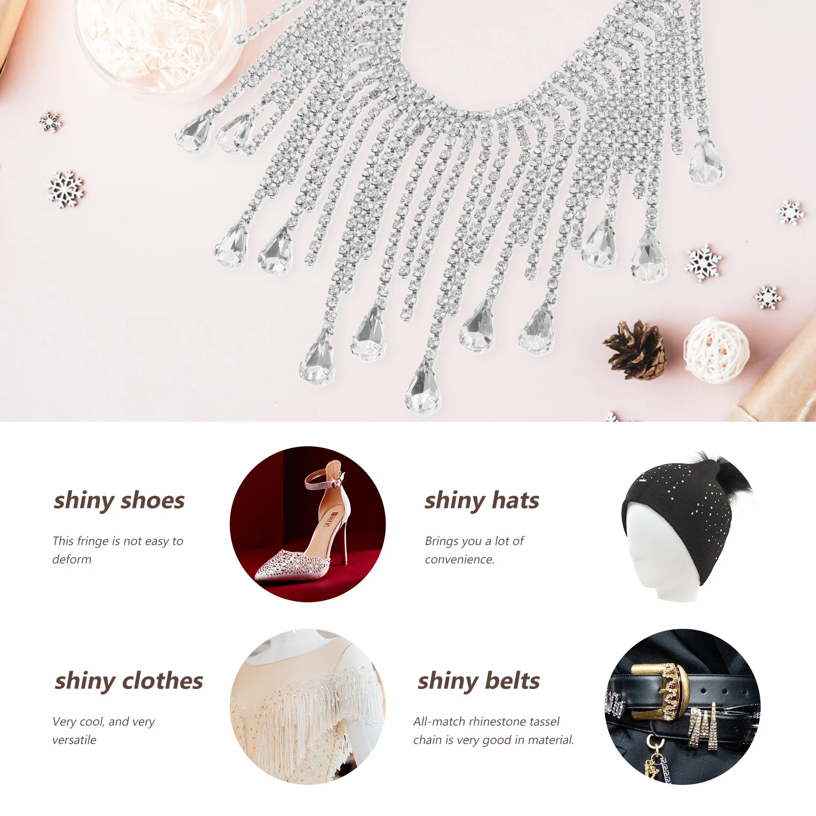 

Rhinestone Tassel Chain Fringe Trim For Diy Crafts Hats Bags Decoration Metal Beaded Fringe Diy Chain