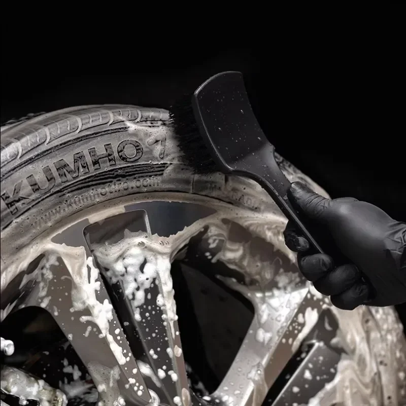 

GEFENSI Car Tire Rim Brush Wheel Hub Cleaning Brushes Car Wheels Detailing Cleaning Accessories Black Tire Auto Washing Tool