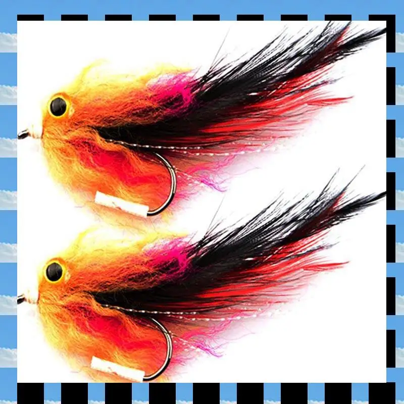 

ABME 2Pcs New Trout Steelhead Salmon Pike Streamer Fly For Fly Fishing Flies Size 4 Hook
