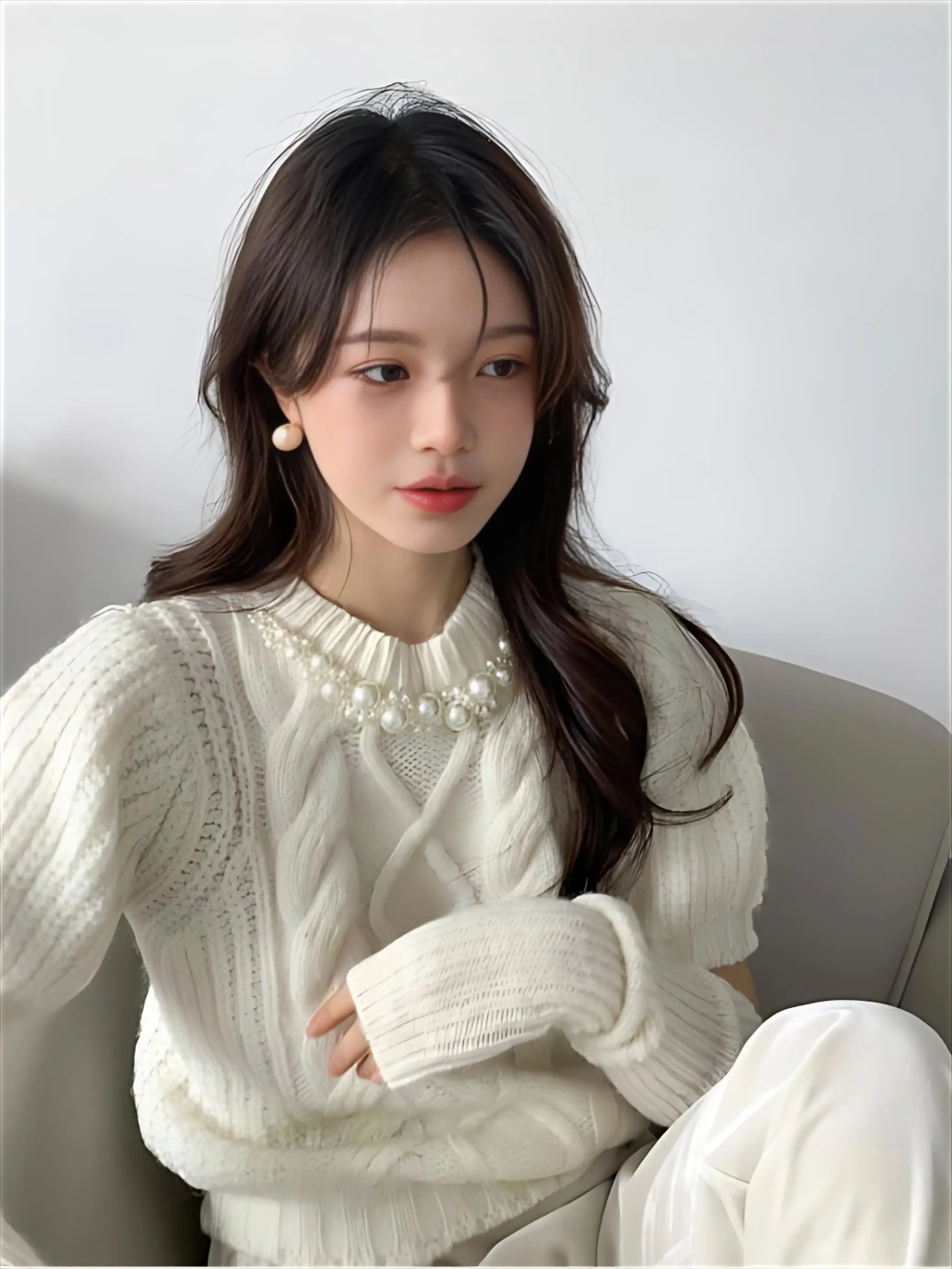 

Detachable Sleeve Knitted Sweater Women Summer Knit Open-Knit Halter Neck Mesh Transparent Beach Outings Girls' Butterfly Style