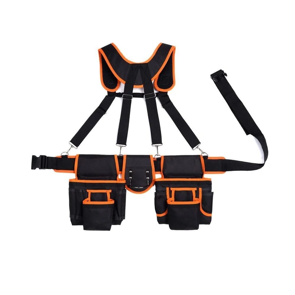 

Double Shoulder Strap Electrician Tool Belt Large Capacity Vest Type Woodworking Tool Belt Adjustable Design