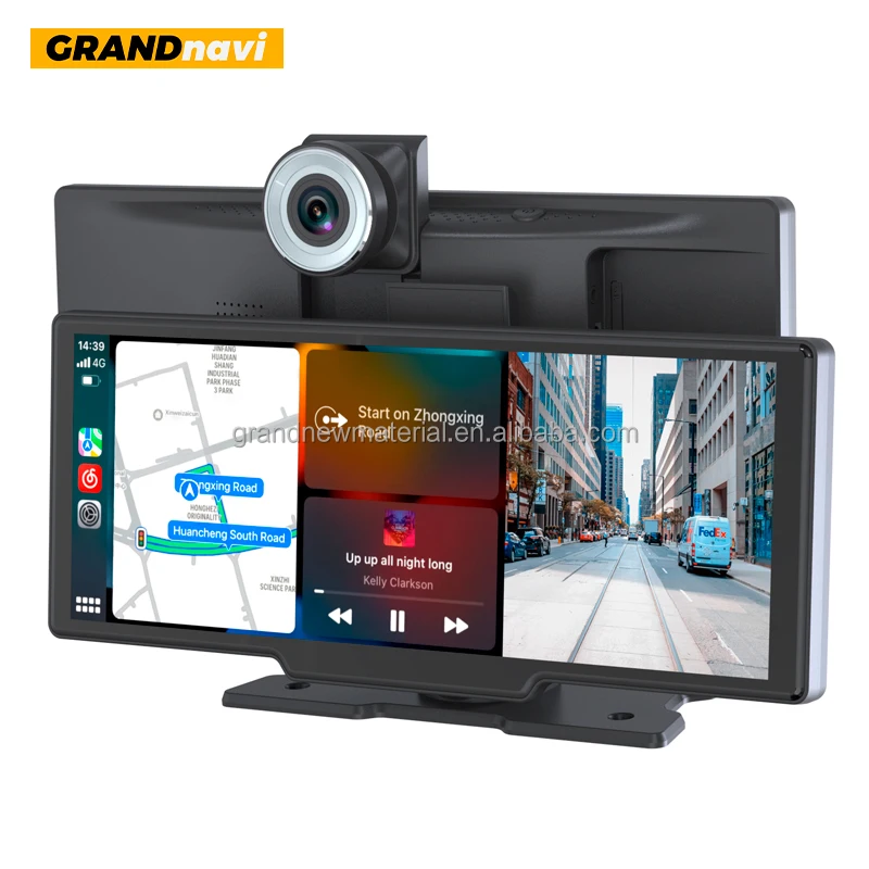 Updated version 10.26 inch Car DVR Support Wireless CarPlay Monitor Android Auto Touch Screen Video Recorder