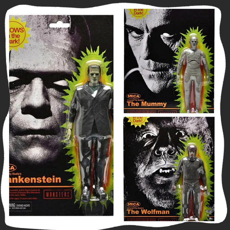 

In Stock Genuine Neca 04837 Global Monster Nightlight Series Frankenstein Mummy Werewolf Action Figure Collection Model Toy