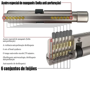 Cilindro padrão europeu de alta qualidade, cilindro de fechadura, fechadura anti-roubo, porta de entrada, fechadura externa, porta de cilindro 10 principais vendas cilindro de - №7