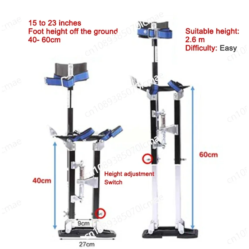 

38-60CM Adjustable Walking Ladder Aluminum Alloy Horse Stool Folding Telescopic Stilt Bracket Multifunctional Construction Tools