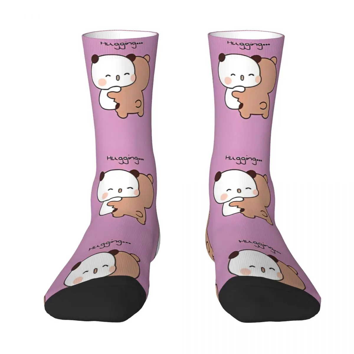 Autumn Winter Crazy Design Unisex Hug Moment From Dudu To Bubu Panda Socks Love Story Couple Goals Non-slip Sports Socks